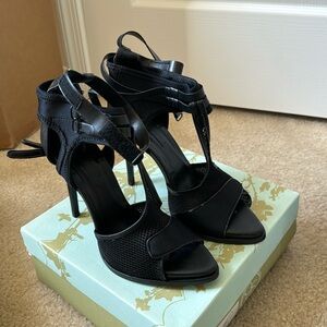 Zara strap up heels.
